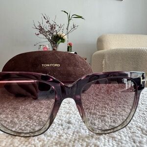Tom Ford Purple Oversized Gradient Sunglasses